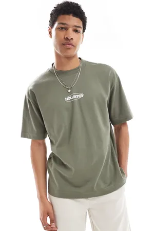 Hollister Bubble logo cooling boxy t-shirt in olive