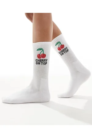 VERO MODA Cherry on top socks in white