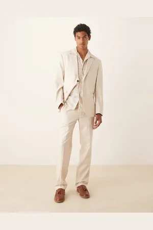 SELECTED Ascot regular fit pants in cream-White