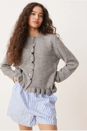 JDY Frill details knitted cardigan in