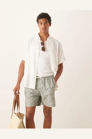 SELECTED Swim shorts in green print