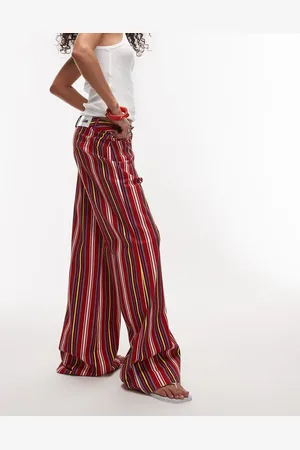 Laagam Leroy red striped twill pants