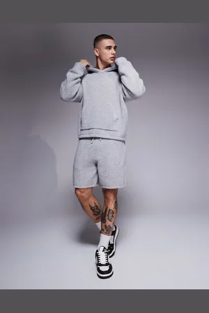 The Couture Club Boucle knit shorts in grey marl (part of a set)