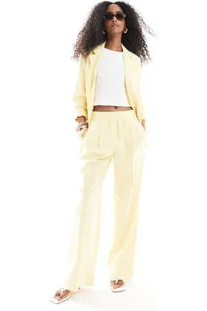 VERO MODA Mix and Match wide leg pants in (part of a set)-Yellow