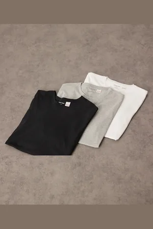 Calvin Klein 3 pack loungewear t-shirts in white/black/grey-Multi