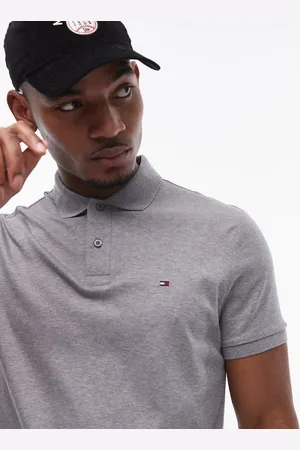 Tommy Hilfiger Regular cotton polo shirt in grey heather