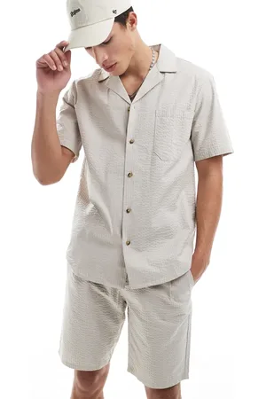 Only & Sons Seersucker shorts in beige (part of a set)-Neutral