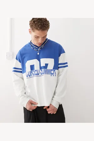 COLLUSION Long sleeve splice football top in