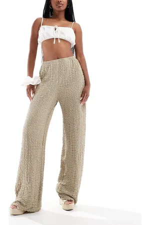 ONLY Textured wide leg pants in -Neutral