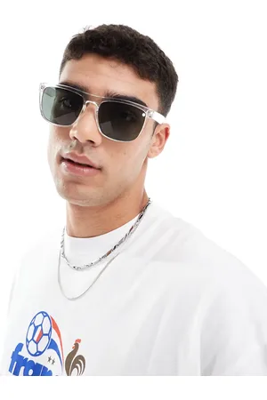 JACK & JONES Clear frame retro square sunglasses with tinted lens