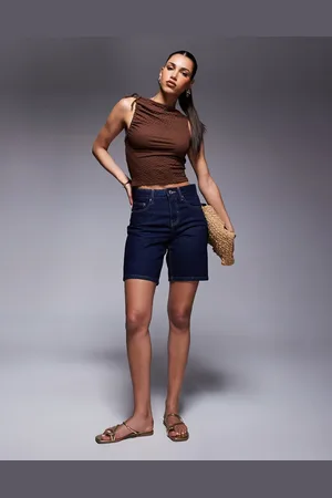 River Island Denim bermuda shorts in darkwash blue
