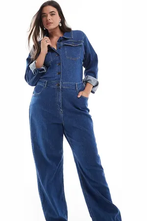ONLY Long sleeve denim jumpsuit in