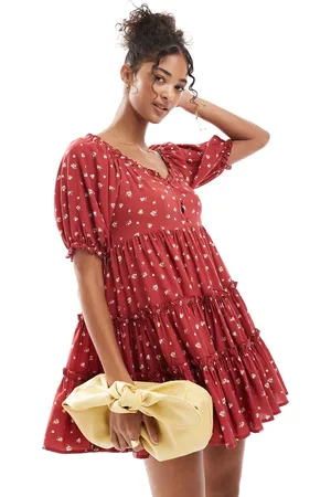 Daisy Street Smock tiered mini dress in