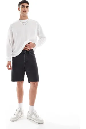 JACK & JONES Tony loose fit denim shorts in washed black