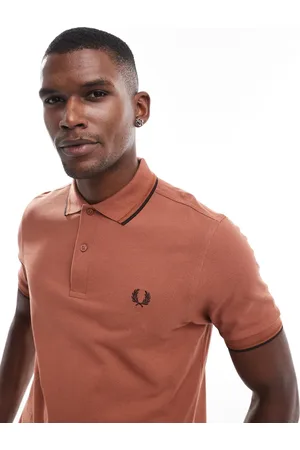 Fred Perry Twin tipped polo shirt in rust-Orange