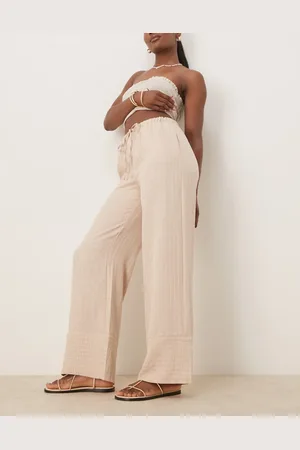 JDY Wide leg pants in stripes-Neutral