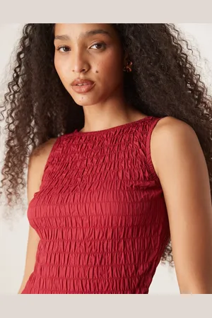 Glamorous Shirred ruffle top in (part of a set)