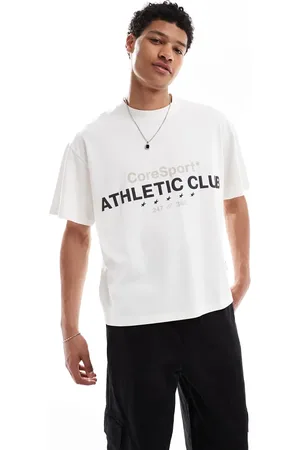 JACK & JONES Boxy crop t-shirt with front print in white