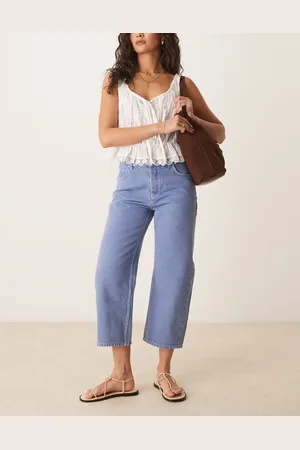 Free People Deep Trance mid rise straight leg jeans in blue