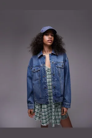 Topshop Denim oversized jacket in