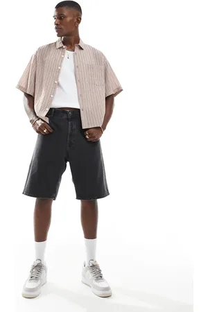 JACK & JONES Alex baggy denim shorts in black