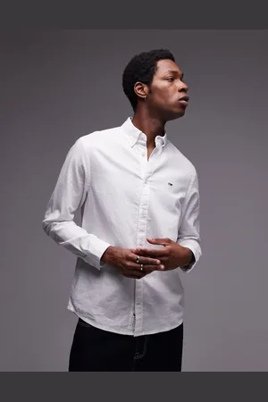 Tommy Hilfiger Regular linen long sleeve shirt in white