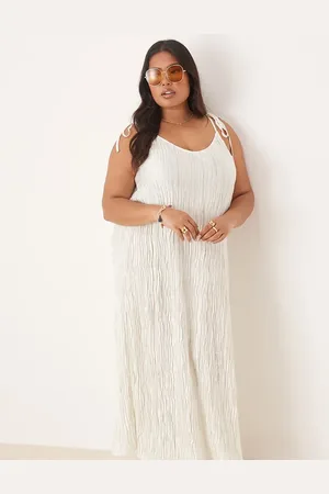 VILA Plisse cami maxi slip dress in pale silt green tie dye
