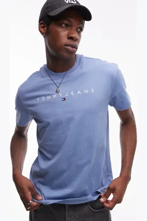 Tommy Hilfiger Linear logo t-shirt in blue