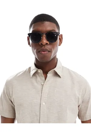 JACK & JONES Retro frame sunglasses in black