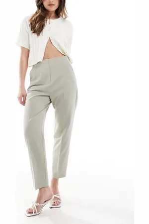 Miss Selfridge Essentials cigarette pants in khaki-Black