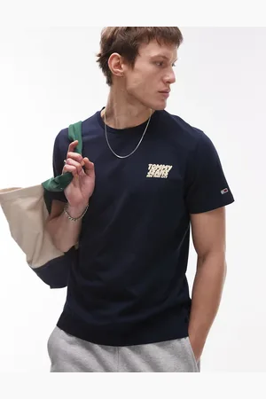 Tommy Hilfiger Bubble logo t-shirt in navy and yellow