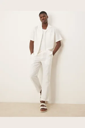 Free Society Linen blend beach pants in off (part of a set)