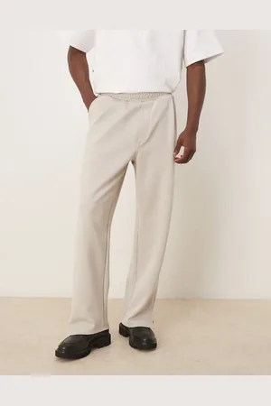 ASOS Wide leg scuba smart trackies in (part of a set)-Neutral