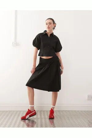 COLLUSION Drop waist poplin skirt in (part of a set)-White
