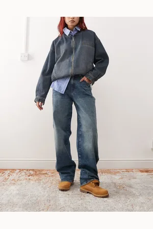 Noisy May Josie high waist baggy jeans in mid wash-Blue