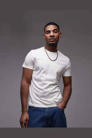 Tommy Hilfiger Small chest logo t-shirt in oat heather-Neutral