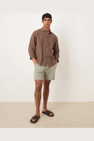 ASOS Essential slim shorts in light khaki-Grey