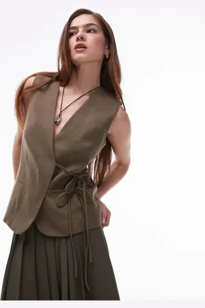 Topshop Tie side waistcoat in -Green