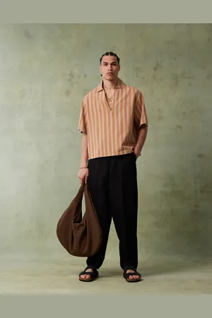ASOS Boxy oversized shirt with vertical stripe in