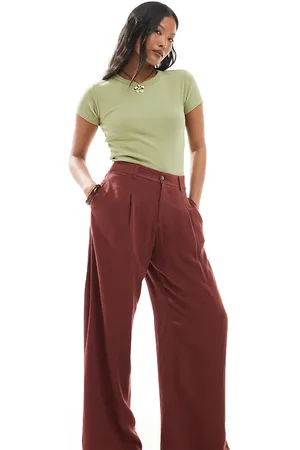 Miss Selfridge Linen blend tailored wide leg pants in