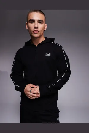 EA7 Armani zip hoodie with logo tape detail in (part of a set)