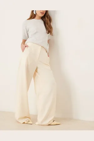 ASOS Tailored relaxed straight leg pants in -White