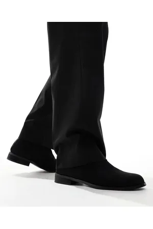 London Rebel Wide Fit smart formal ankle boots in faux suede