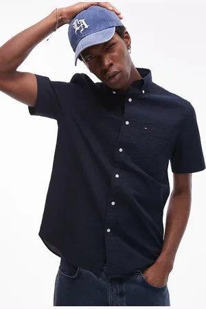 Tommy Hilfiger Seersucker short sleeve shirt in navy