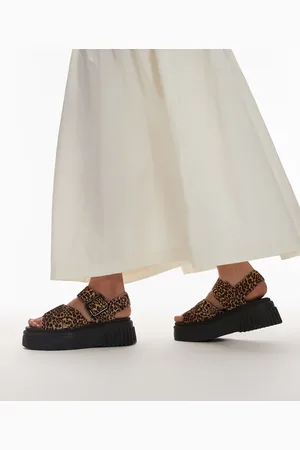 Clarks Evamar Wish sandals in leopard print