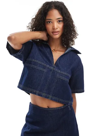 ASOS Denim rugby top in (part of a set)-Blue