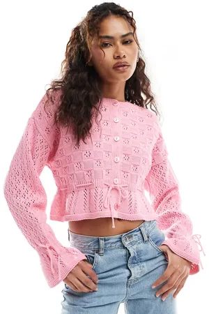 Miss Selfridge Knitted tie waist cardigan in