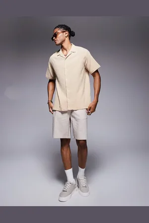 Bershka Linen shorts in beige