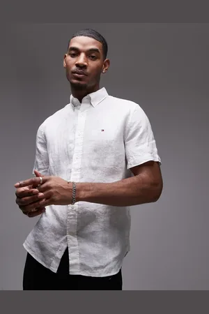 Tommy Hilfiger Linen short sleeve shirt in white