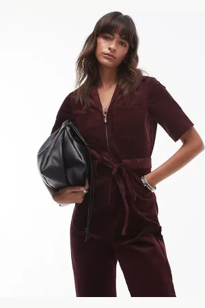 & OTHER STORIES Belted corduroy jumpsuit in -Red